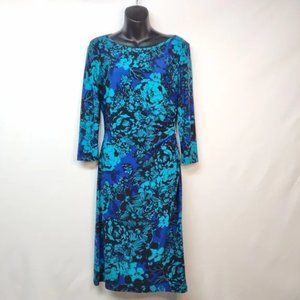 Floral Blue and Black Dress